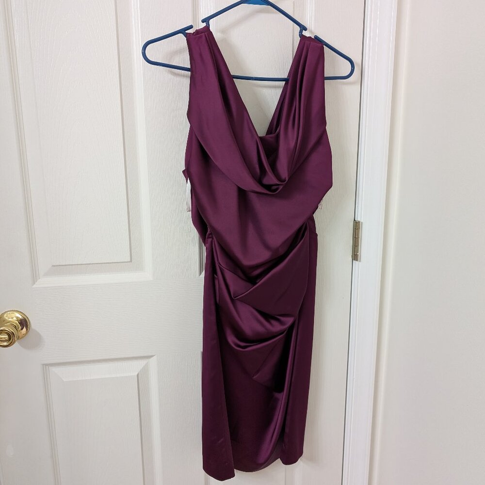 David's Bridal Bridesmaid dress, knee-length, burgundy/wine, size 10